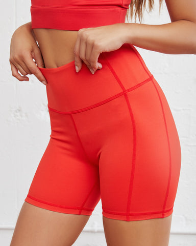 Superset Biker Shorts - Flame Red