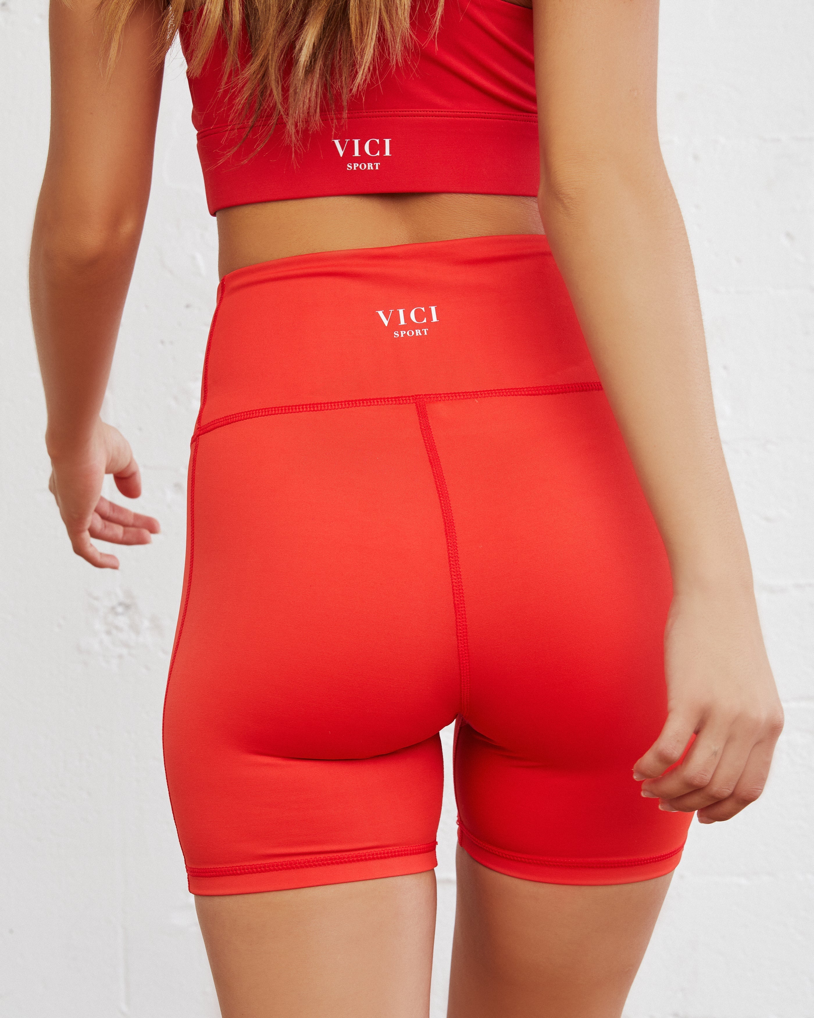 Superset Biker Shorts - Flame Red