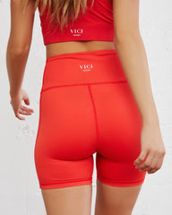 Superset Biker Shorts - Flame Red