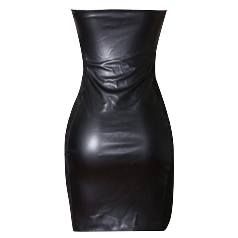 Rylee Vegan Leather Bandage Dress with a Cut Out