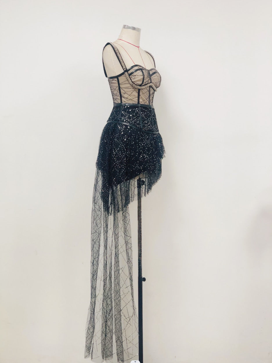 Ivanna Sequin Rhinestone Two Piece Dress