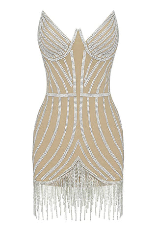 Sasa Sequin Dress with Rhinestone Tassels