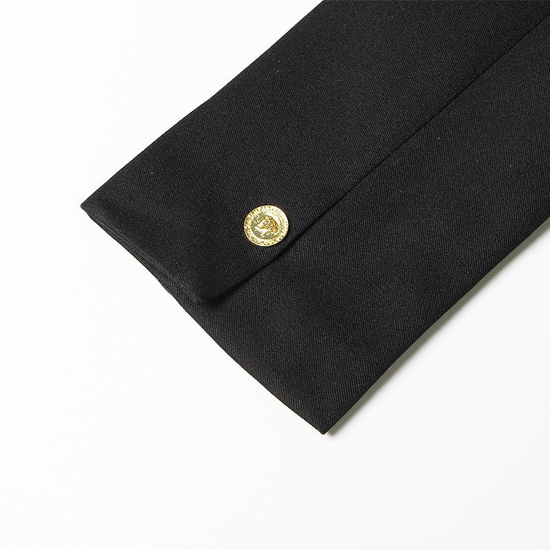 Gold Pins Black Blazer