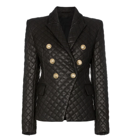 Arlene Quilted Leather Blazer