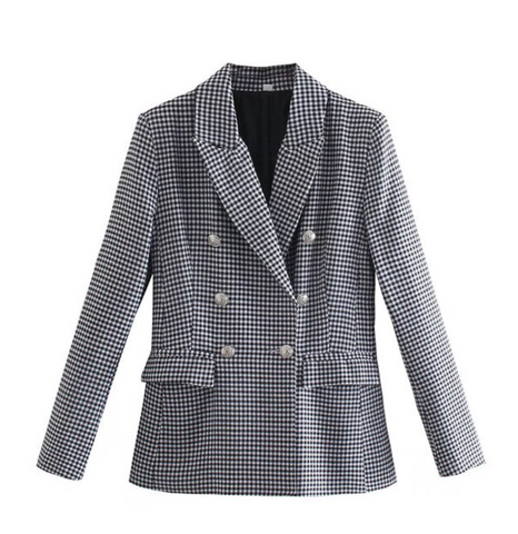 Kirana Plaid Print Blazer