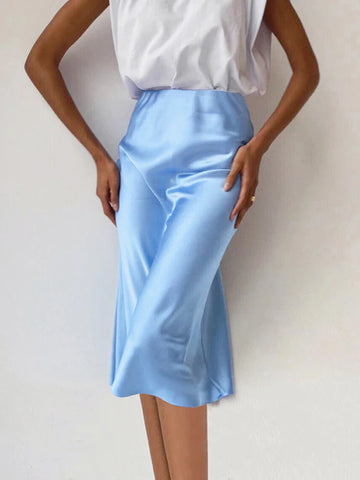 Josephine Satin Midi Skirt