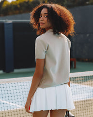 Sinclair Short Sleeve Button Down Polo Top - Taupe