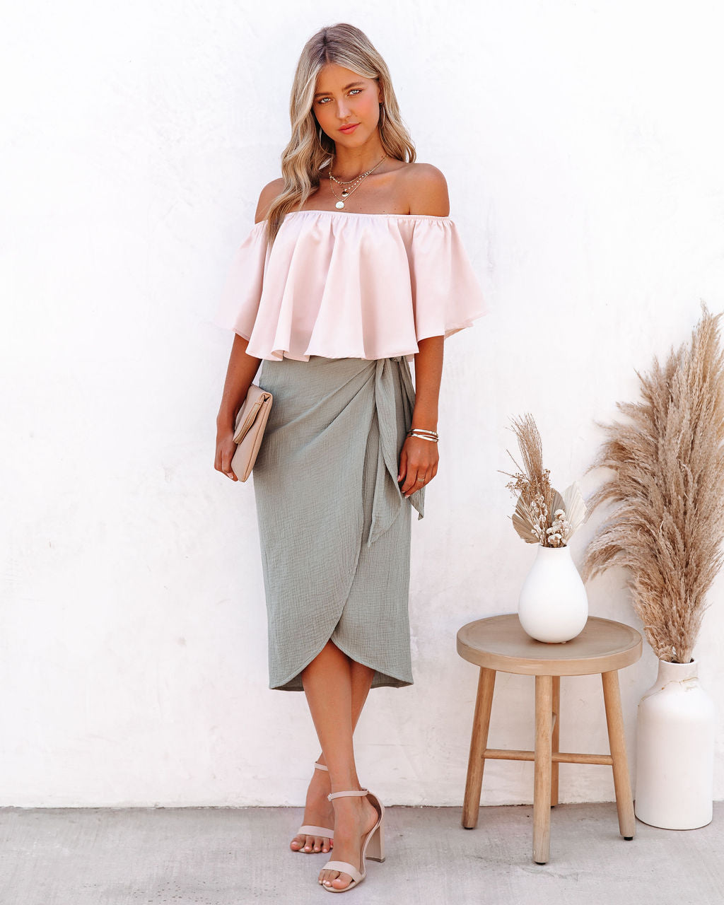 Slow Kiss Off The Shoulder Top - Nude