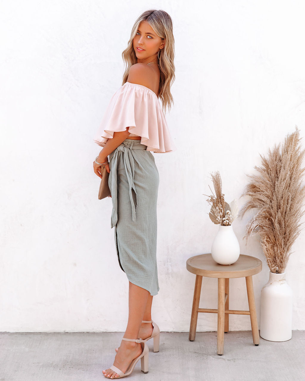 Slow Kiss Off The Shoulder Top - Nude