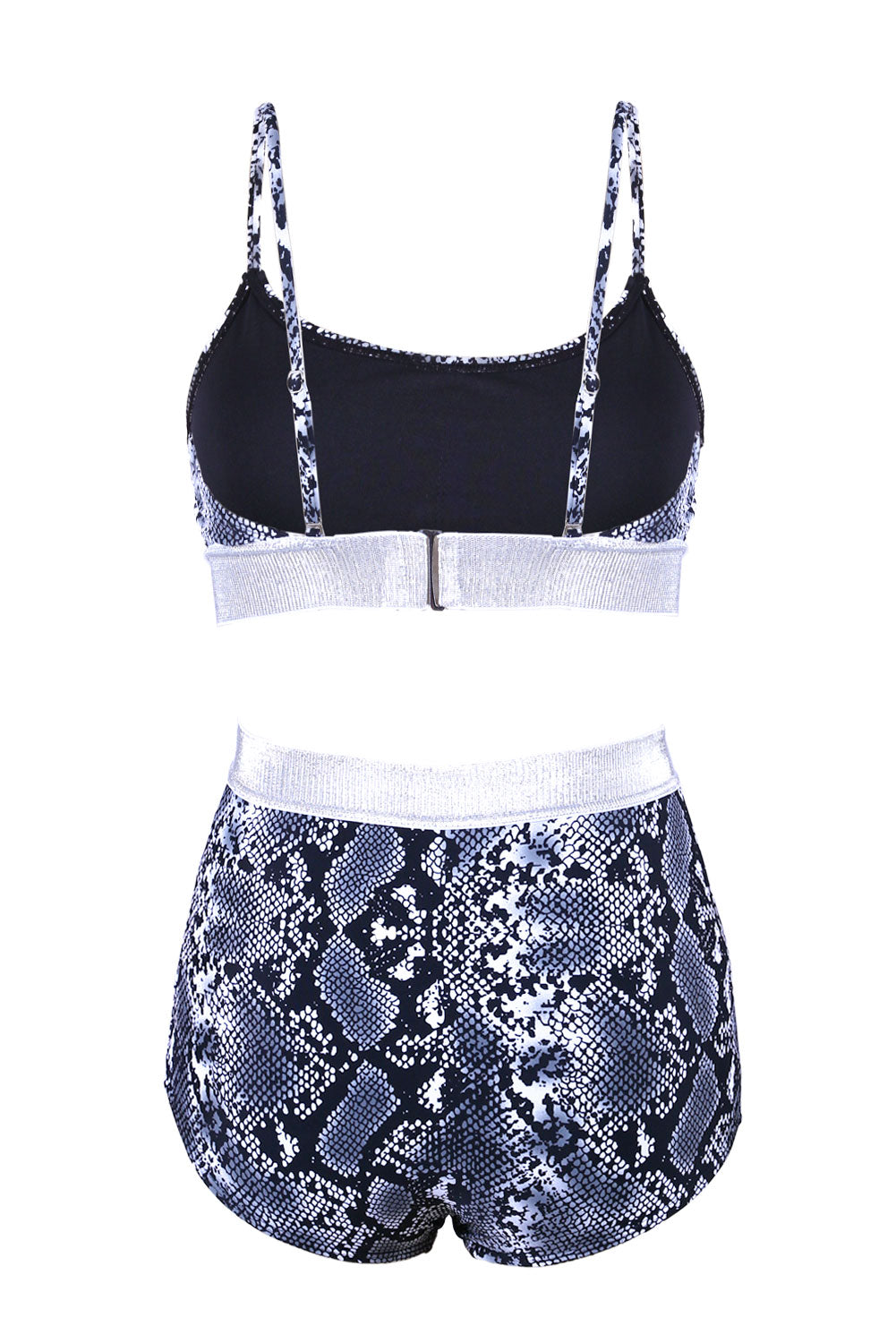 Ensemble bikini deux pièces taille haute à imprimé serpent