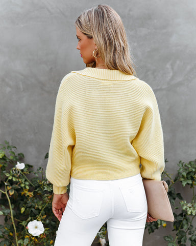 Snoh Collared Knit Sweater - Light Yellow