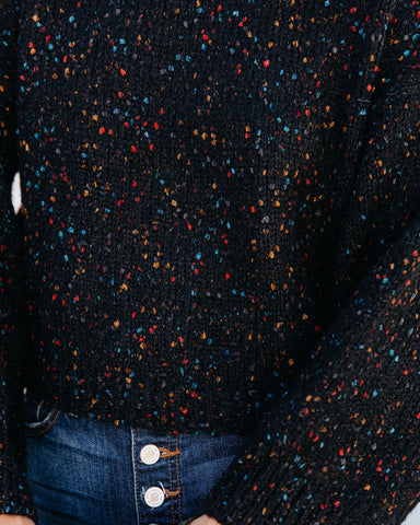 Splash Of Color Gesprenkelter Strickpullover - Schwarz 