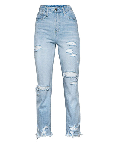 Statement-High-Rise-Denim im Used-Look 