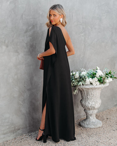 Robe longue asymétrique Strike A Pose - Noir 