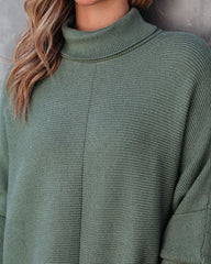 Suzy Turtleneck Tunic Sweater - Olive