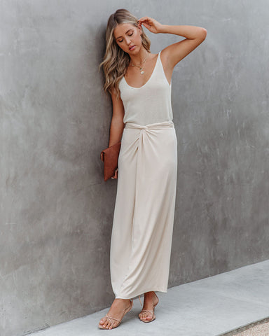 Swanville Twist Front Knit Maxi Skirt