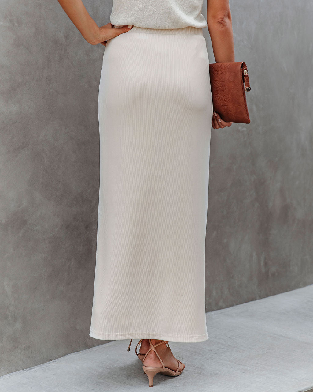 Swanville Twist Front Knit Maxi Skirt