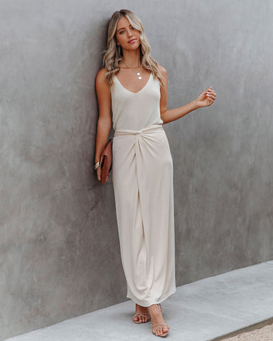 Swanville Twist Front Knit Maxi Skirt