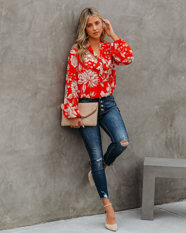 Tata Floral Tie Blouse