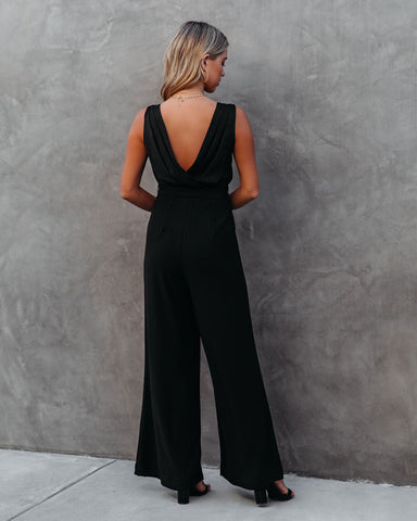 The Essential Pocketed Tie Jumpsuit - Black