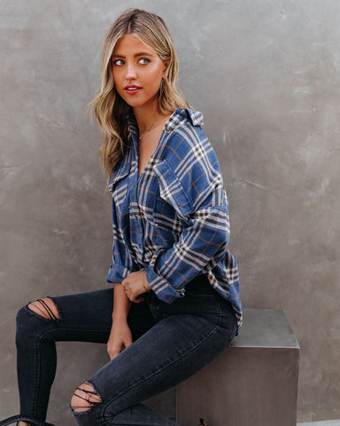 Tomas Cotton Plaid Button Down Top