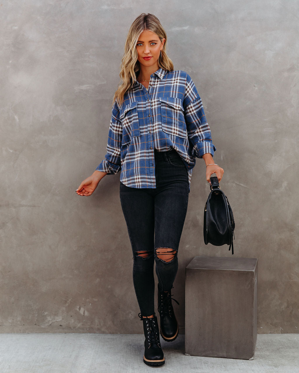 Tomas Cotton Plaid Button Down Top