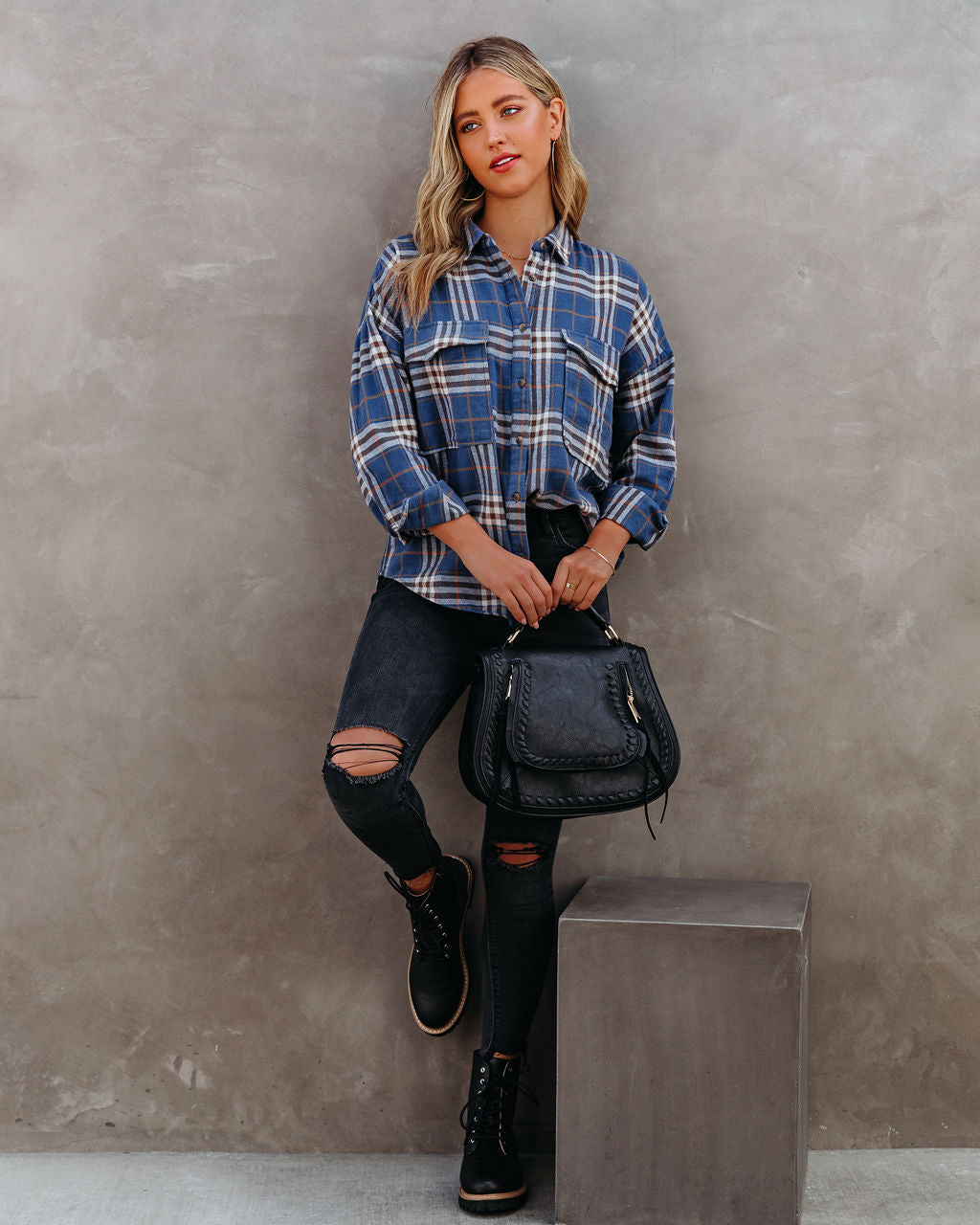 Tomas Cotton Plaid Button Down Top