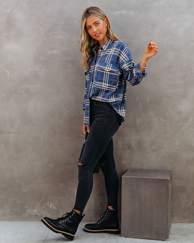 Tomas Cotton Plaid Button Down Top