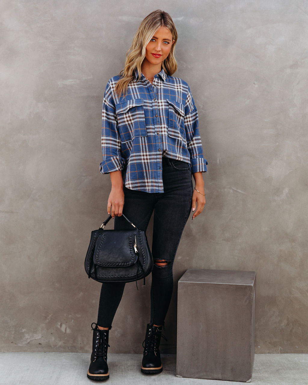 Tomas Cotton Plaid Button Down Top