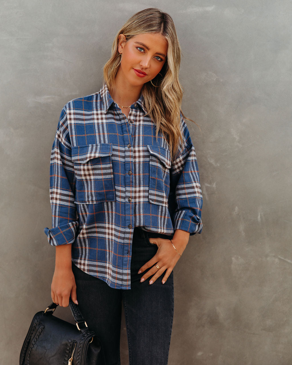 Tomas Cotton Plaid Button Down Top