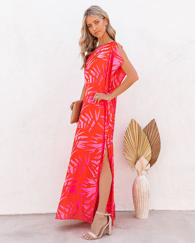 Tropical Bliss – Statement-Maxikleid mit One-Shoulder-Träger 