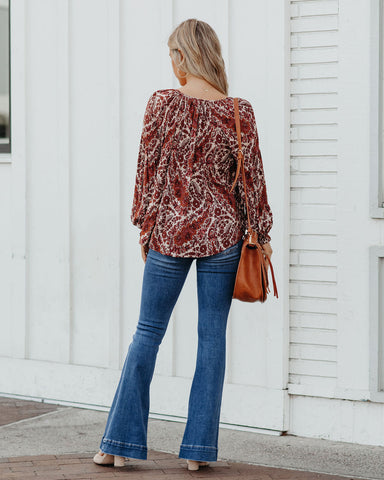 Turned Season Button Down Tassel Blouse