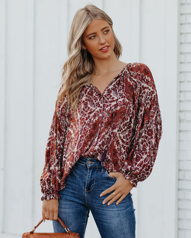 Turned Season Button Down Tassel Blouse