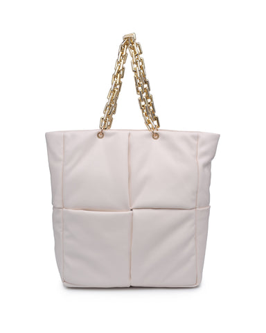 Unfold Padded Chain Tote Bag - Ivory