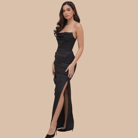 Rachel Satin Maxi Dress