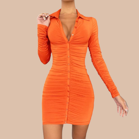 Makayla Long Sleeve Ruched Dress