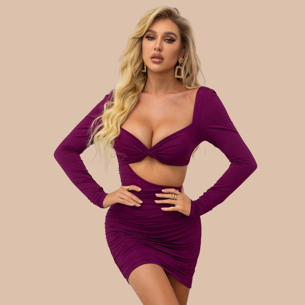 Larana Cut Out Long Sleeve Dress