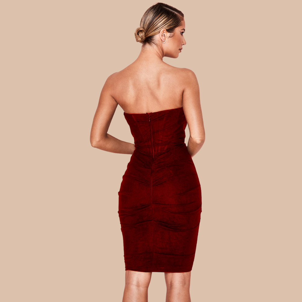 Genivia Mesh Wrap Bodycon Mini Dress