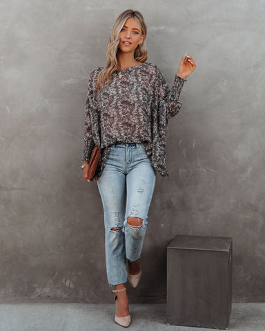 Vitella Smocked Chiffon Floral Blouse