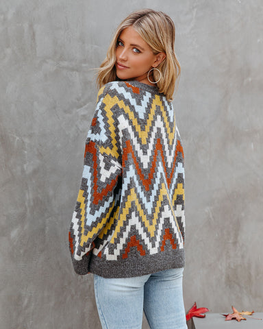 We Vibe Knit Chevron Sweater