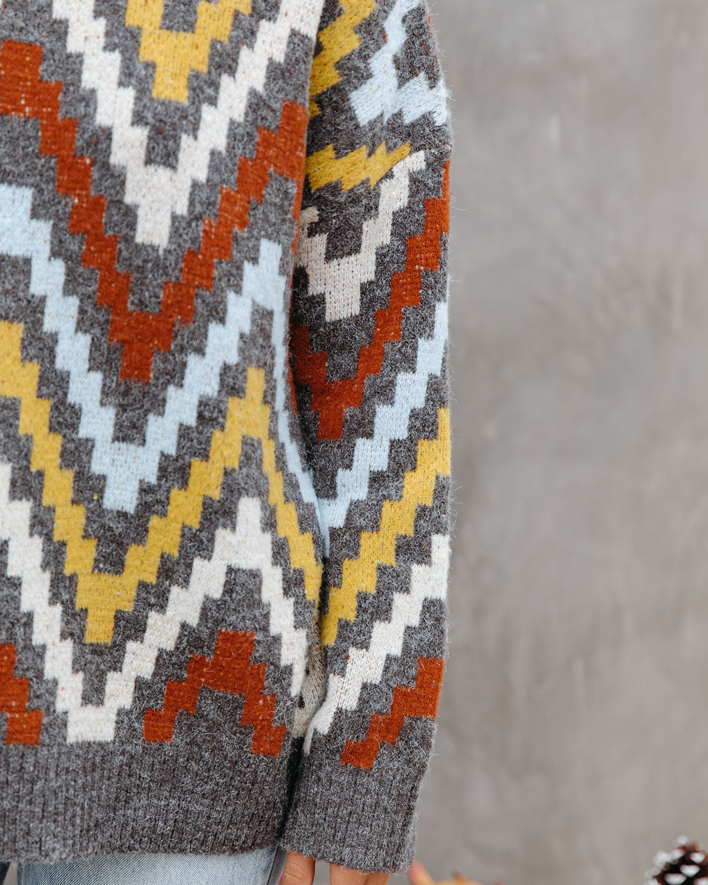 We Vibe Knit Chevron Sweater