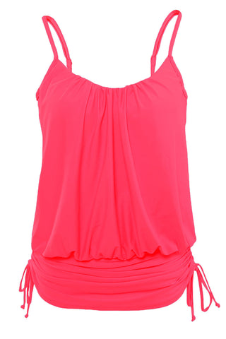 Rosy Spaghetti Strap Tankini Swim Tops