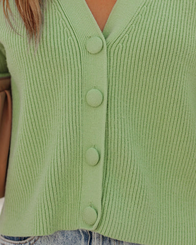 Ygnacio Kurzer Strickcardigan mit Knopfleiste vorne 