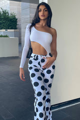 You Are Spot On Flare Jeans - White/combo
