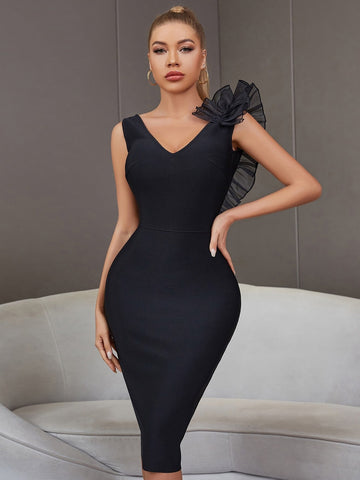 Leigh Bandage Backless Ruffle Dress