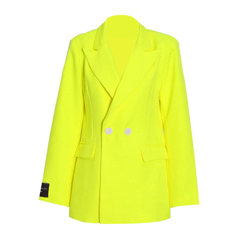 Ambitious Neonfarbener Blazer mit Revers und Pattentasche, langen Ärmeln und Pattentasche