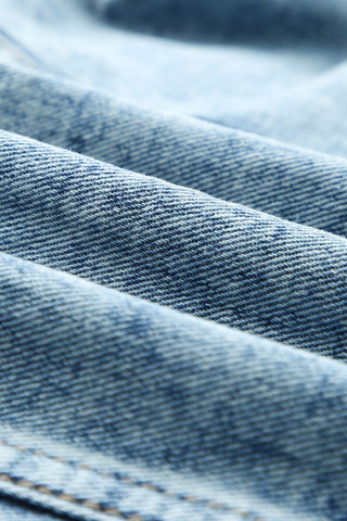 Veste en jean à ourlet effiloché et imprimé aztèque