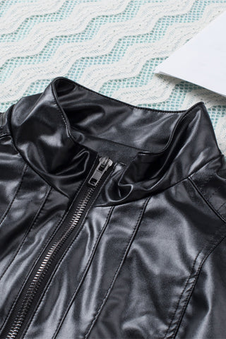 Black Faux Leather Moto Jacket