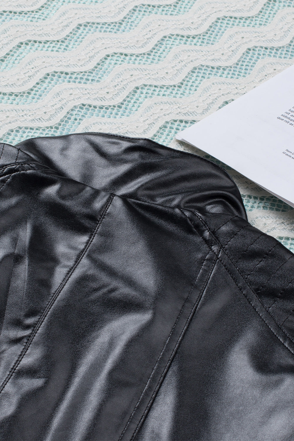 Black Faux Leather Moto Jacket