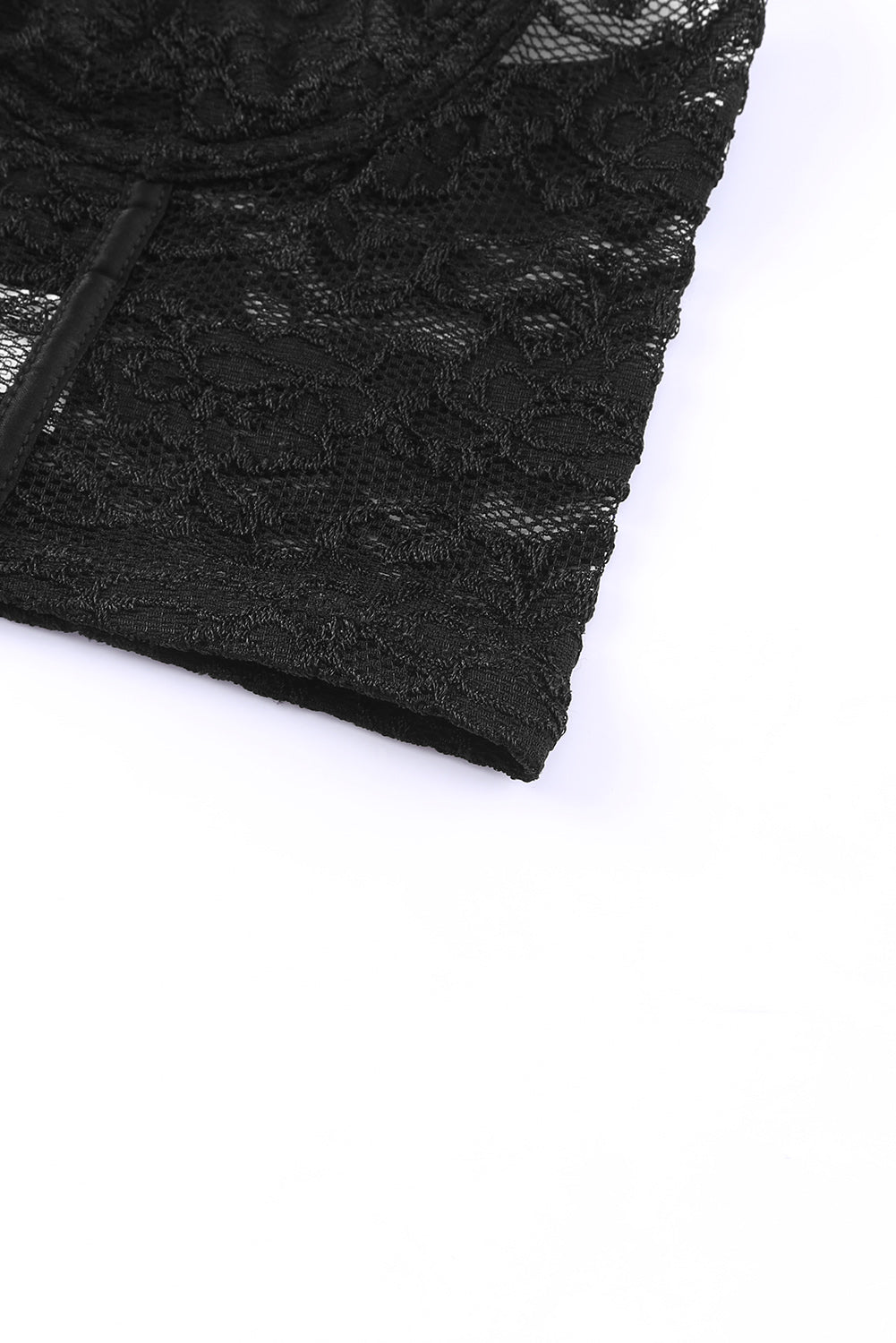 Black Soft Bone Lace Bustier Lingerie Set
